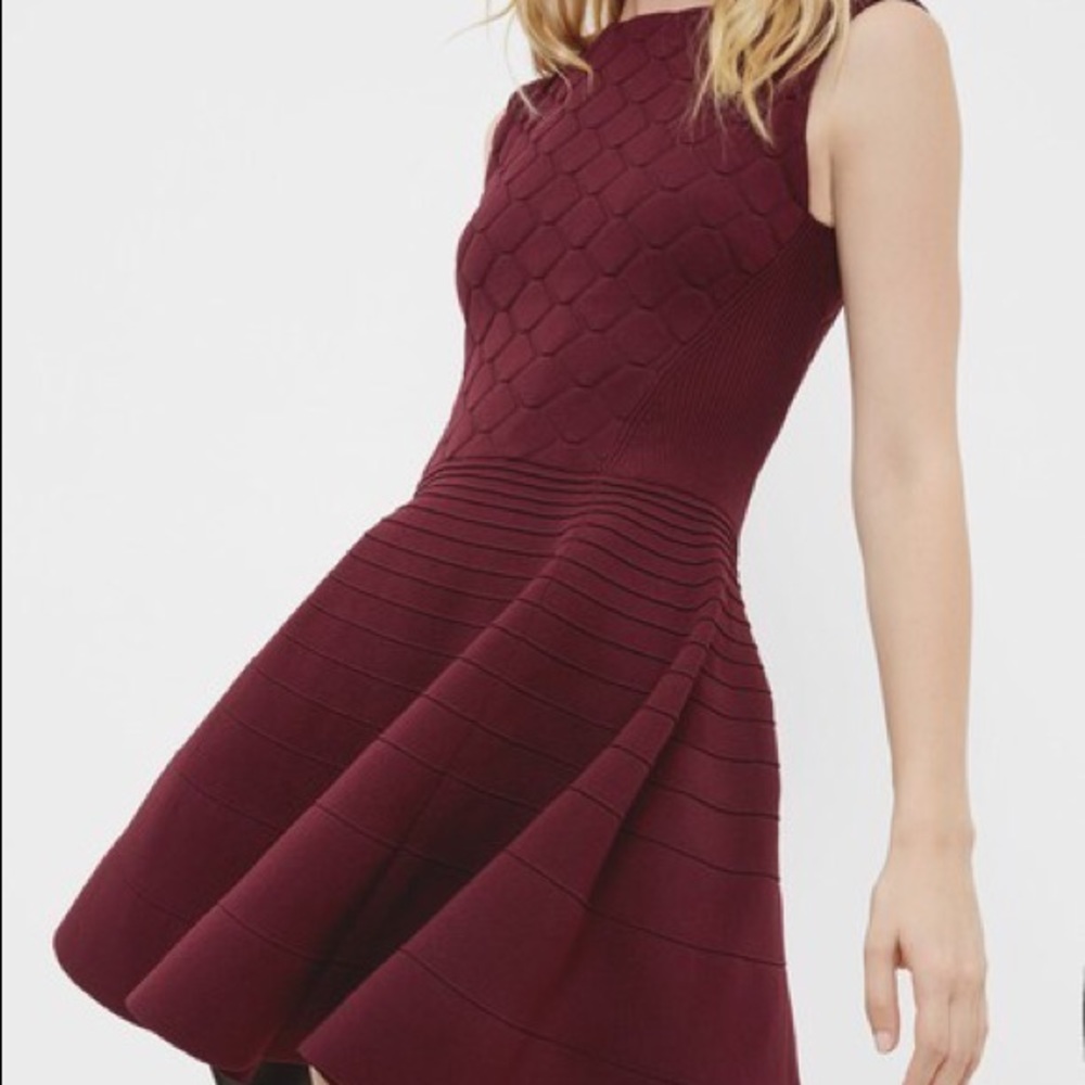 Ted Baker Frinca size 5 Dress Layered Wine Thick